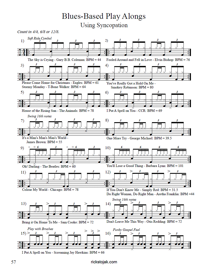 Shuffle beats Blues based playalong