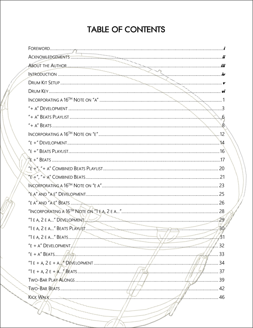 How To Build A Drum Groove Table of Contents