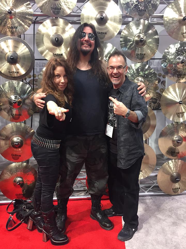 Rick Stojak with Laura Christine and Gene Hoglan of Testament, Dethklok